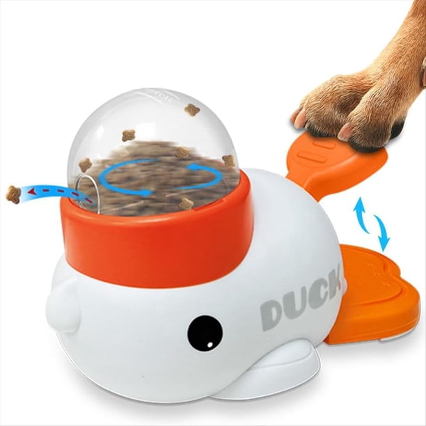 Juguete Rompecabezas de Alimentación Lenta para Perros, Interactivo con Forma de Pato, Dispensador de Golosinas para Cachorros, Juguetes de Estimulación para Gatos y Perros.