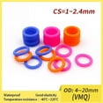 thumbnail image 3 of 10PCS / Bag Multicolor Thickness Rubber Gasket O Ring CS1/1.5/1.9/2.4mm Silicone Rubber O-Ring Silicone/VMQ Sealing Ring, 3 of 6