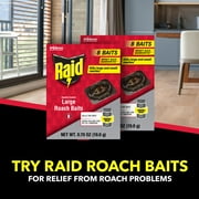 Raid Double Control Roach Bait, Kills Cockroaches and Bugs, 8 Large Bait Stations