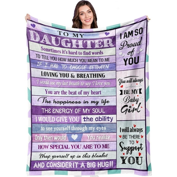 Daughter Gifts, Daughter Christmas Birthday Gift Idea, Birthday Gifts for Adult Daughter, Best Daughter Gifts from Mom Dad, to My Daughter Blanket 50"x60", Christmas Wedding Gifts for Daughter