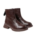 thumbnail image 4 of OKBOP Women's Combat Boots Round Toe Zip-Up Slip-Resistant Chunky Heel Brown Stylish Women's Boots Sizes 38, 4 of 5