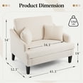 thumbnail image 2 of Bezseller Oversized Accent Chair with High Back, Armchair for Living Room or Bedroom, Beige, 2 of 10