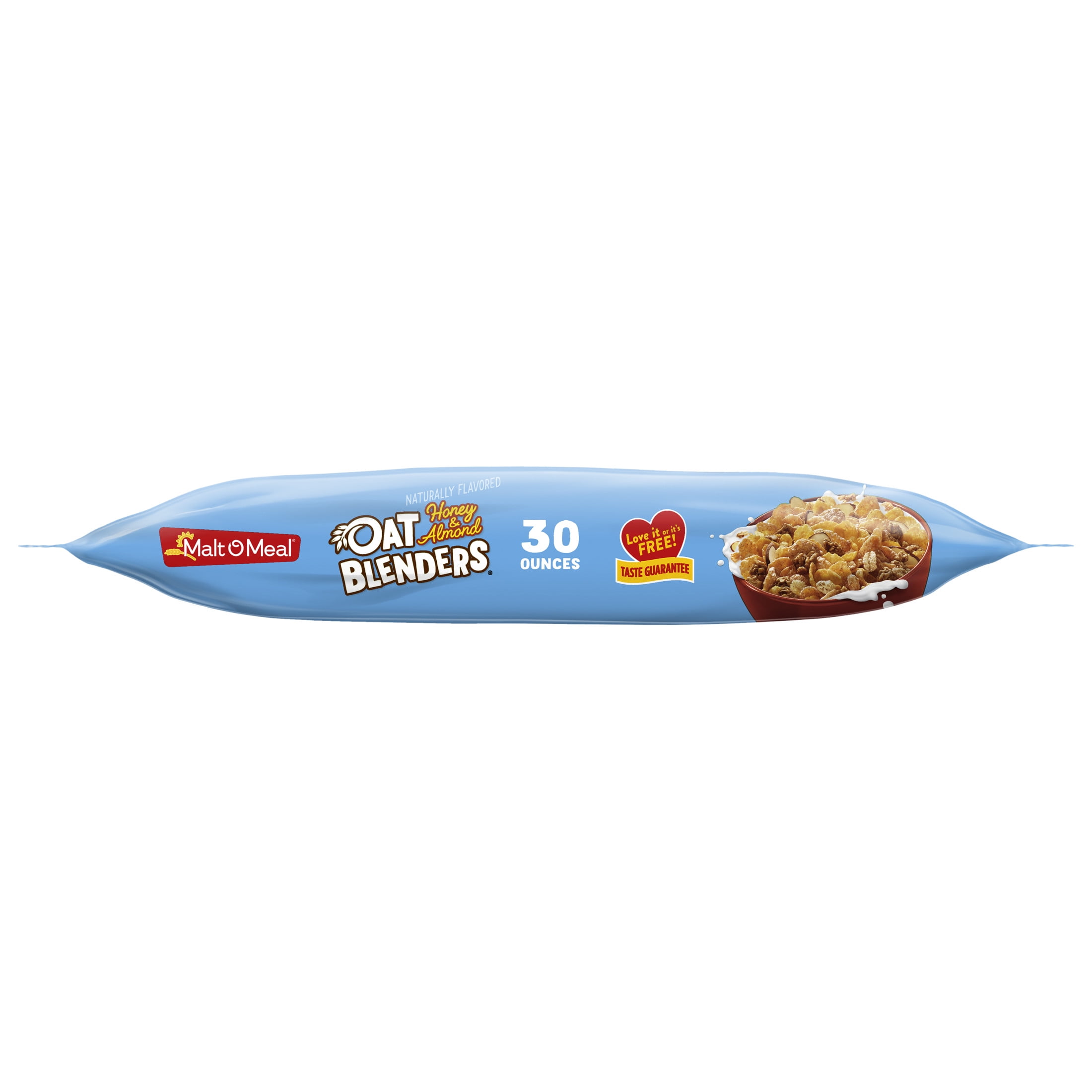 Malt-O-Meal Honey & Oat Blenders® with Almonds Breakfast Cereal, Family Size Bag, Crunchy 30oz (Pack 4)