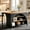 Brown Black, variant on Fnova 55" Farmhouse Kitchen Island with Open Storage Shelves, Large Coffee Bar Table with Adjustable Feet for Kitchen & Dining Room