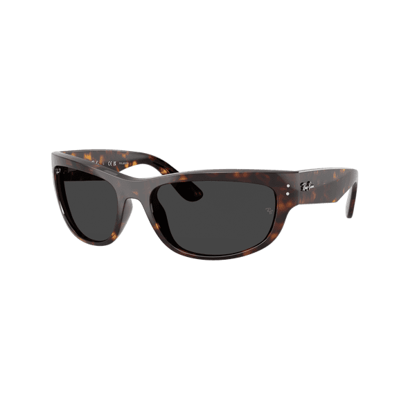 RAY-BAN RB2289 MEGA BALORAMA Square-Round Shape Sunglasses Polished Havana Frame | Polarized Black Lens 63mm