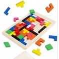 thumbnail image 1 of Bloques de madera Rompecabezas Rompecabezas Juguete Ruso Tangram Colorido Juego de rompecabezas Rompecabezas de madera Montessori Inteligencia STEM Regalo educativo para bebés Sincero Hogar, 1 of 6