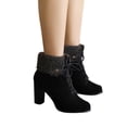 thumbnail image 5 of fvwitlyh Ankle Boots for Women Size 13 Womens Boots Women's Autumn And Winter Warm Retro Fashion Round Toe Plush Womens Slip on Boots Platform Boots, 5 of 5