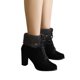 thumbnail image 5 of NECHOLOGY Botas Mujer Adulto Femenino Zapatos Botines de mujer Botas de encaje cruzado para mujer, calzado de otoño e invierno, a la , Retro, con punta redonda, aterciopelado (Black, 8), 5 of 7