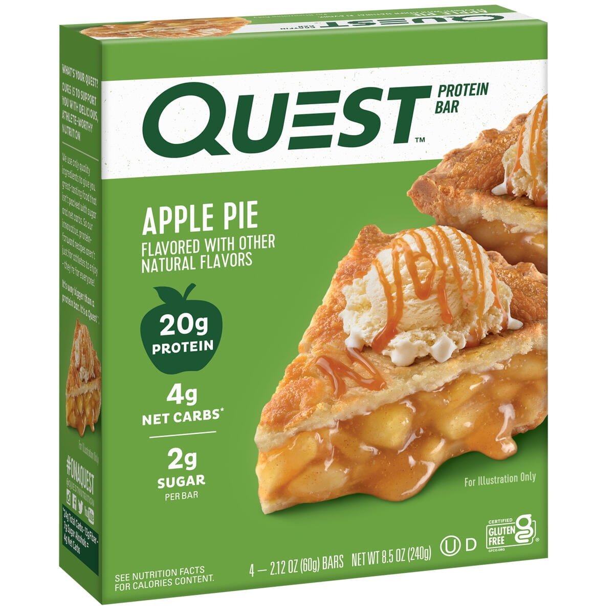 Quest Protein Bar, Apple Pie Flavored, 20g Protein , 4 Count