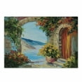 thumbnail image 1 of Romantic Cutting Board, View from Italian Old Stone House Hills Painting Style Look Vine Leaves Flower, Decorative Tempered Glass Cutting and Serving Board, in 3 Sizes, by Ambesonne, 1 of 2