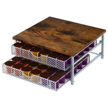 Double-Layer Coffee Capsule Holder - silver (Without Cup Rack)