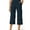 Dark blue, variant on G4Free Capri Pants for Women Wide Leg Yoga Dress Cropped Pants Capri Leggings with Pockets for Casual Summer