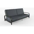 Mainstays Metal Arm Futon, Black Metal Frame with Grey Mattress