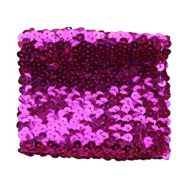 Sonducket Calentadores de brazos brillantes con lentejuelas, cómodos de llevar, guantes cortos sin dedos, ligeros y portátiles Accesorios de disfraces Rosa roja