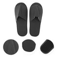 thumbnail image 3 of Unique Bargains 1 Pair Disposable Slippers Foldable Open Toe Anti-slip Hotel Slippers Black, 3 of 5