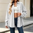 thumbnail image 3 of StSilkitty Button down Shirt Jacket for Women Long Sleeve Collared Shacket Coat with Pockets Fall Winter Outerwear, 3 of 6