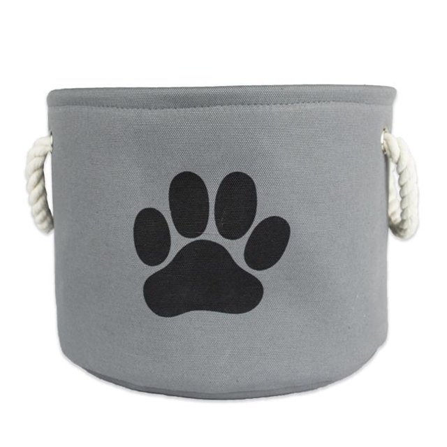 12 x 15 x 15 Po. Poubelle Ronde en Polyester pour Animaux, Gris - Moyen