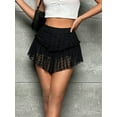 thumbnail image 2 of SUNSIOM Women's Summer Short Skirt, Eyelet Embroidery High Waist Ruffled A-Line Mini Skirt Streetwear, 2 of 6