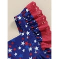 thumbnail image 5 of Bagilaanoe 4th of July Dress for Toddler Baby Girl Star Print Ruffle Sleeveless A-line Dresses 6M 12M 18M 24M 3T 4T Kids  Independence Day Patchwork Skirt, 5 of 8