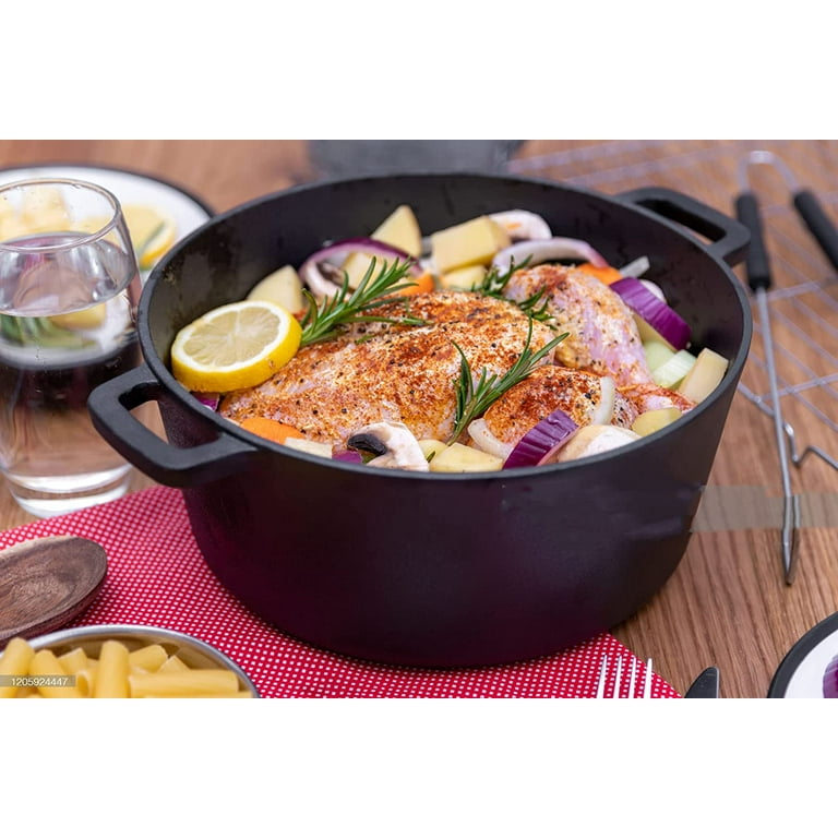 Cuisiland 5 Quarts Non-Stick Cast Iron Round Dutch Oven