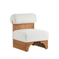thumbnail image 2 of GDF Studio Modern Boucle Fabric Lounge Chairs, Accent Chairs with Rolled Backrests, Solid Wood Frame, Beige, Set of 2, 2 of 9