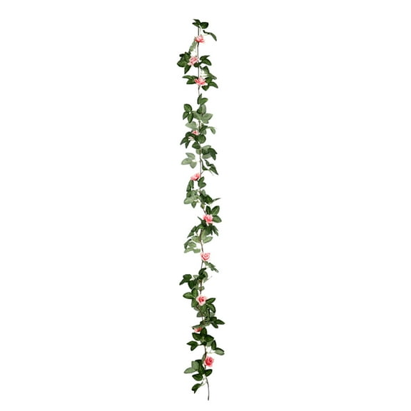 Luxcidy Fake Roses Flowers Rattan, Artificial Flowers Long Stem Vines Small Rose Garlands for Decoration Tables Wedding Centerpieces Outdoors Hanging (Champagne - No Light)