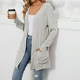 thumbnail image 5 of idosla Cardigan for Women Lightweight Long Sleeve Open Front Cardigans with Pockets (Light Gray, S), 5 of 7