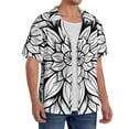 thumbnail image 2 of Logiee Mandala Floral Line Art Print Men's Button Down Shirts Short Sleeve, Summer Beach Shirts,Vacation Wedding Shirts,Men's Casual Button-Down Shirts with Pocket-4X-Large, 2 of 5
