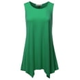 thumbnail image 1 of SSOULM INCH & FIT Women's Round Neck Sleeveless Asymmetrical Hem Tunic Tank Top. Made in U.S.A, 1 of 4