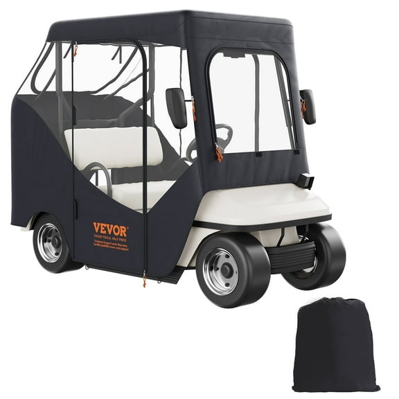 VEVOR Golf Cart Enclosure, 600D Polyester Driving Enclosure with 4-Sided Transparent Windows,2 Passenger Club Car Covers Universal Fits for Most Brand Carts,Sunproof and Dustproof Outdoor Cart Cover