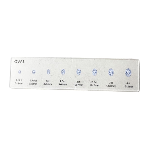 Guía de formas de diamante Guía de formas y herramienta de comparación de peso Acrílico transparente compacto oval