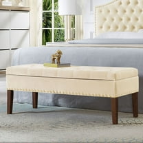 Plush Tufted Storage Bench Velvet with Wood Frame, 48 " Stylish Seating Solution for Bedroom, Living Room, or Entryway