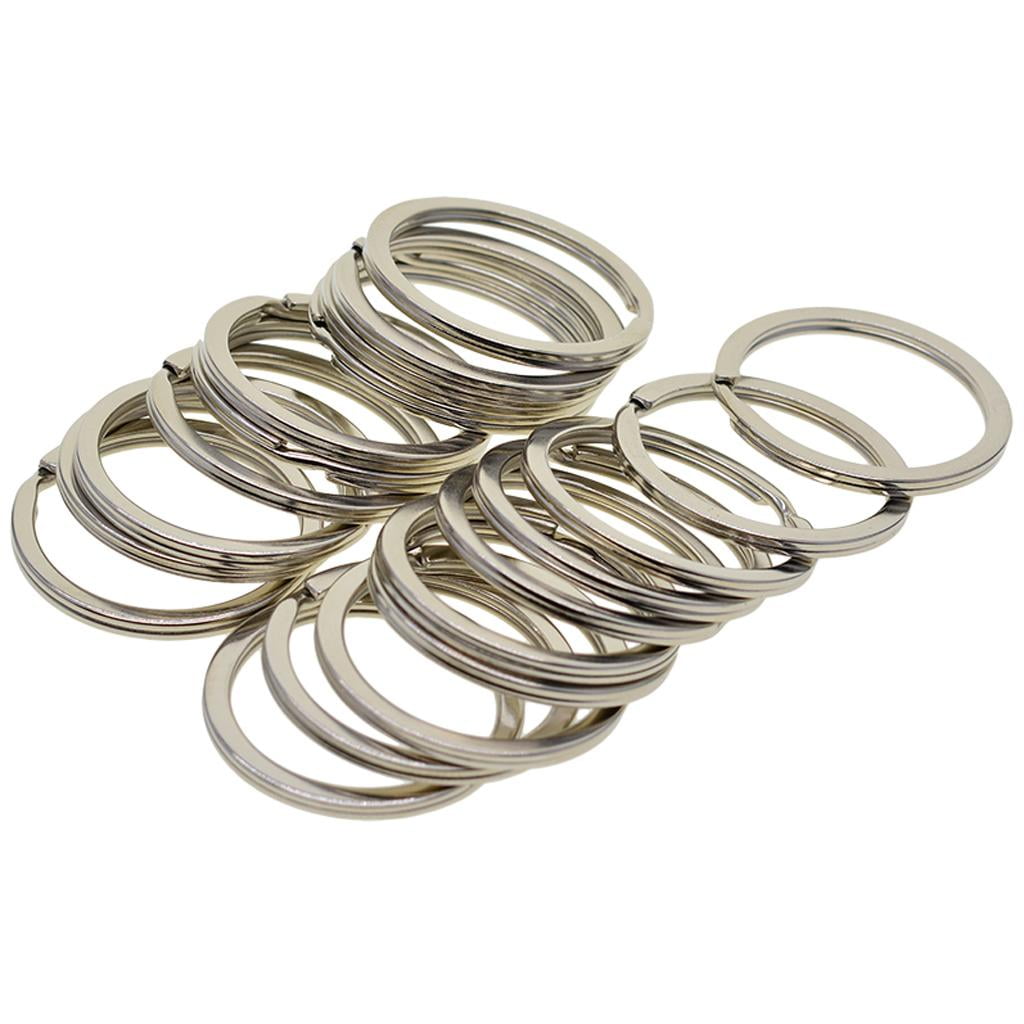 Milageto 5x Various Split Key Rings Keys Chain Bag Charms Clasp Flat Round Circle Clip 1 5 Pcs