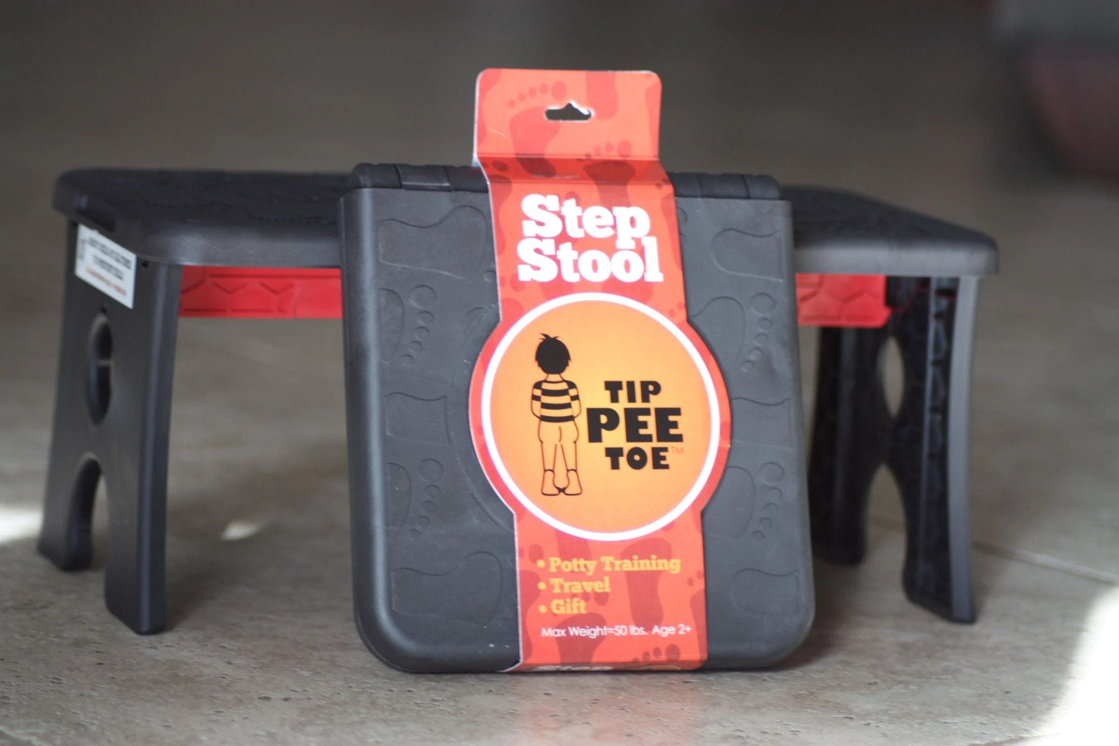 Tip Pee Toe Portable Folding Child Step Stool, Black