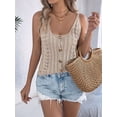 thumbnail image 6 of Women Knit Sweater Vest Tops Y2k Button Front V-Neck Sleeveless Crochet Going Out Tank Top Streetwear Khaki S, 6 of 9