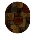 thumbnail image 2 of Unique Loom Cafe Collection Area Rug - Melozio (7' 10" x 10' Oval Multi/Beige), 2 of 5