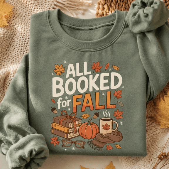 Halloween Shirt, All Booked For Fall Tee, Book Lover Sweatshirt, Cozy Autumn Hoodie, Pumpkin Spice Reading Graphic Tee, Fall Bookish Gift For Her