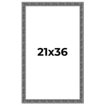 21x36 Frame Silver Black Rustic Sonoma Solid Wood Picture Frame | 1.5 Inch Moulding Width |