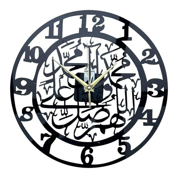 Reloj de Pared Acrílico con Números Arábigos Negros, Minimalista, Redondo, de 12 Pulgadas, para Oficina, Habitación, , Aniversario.