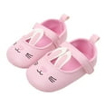 thumbnail image 2 of CAICJ98 Baby Girls Mary Jane Flats Bunny Single Shoes Princess Wedding Dress Ballet Shoes Non-Slip Toddler First Walking Shoes Newborn Crib Shoes Pink,12-18 Months, 2 of 6
