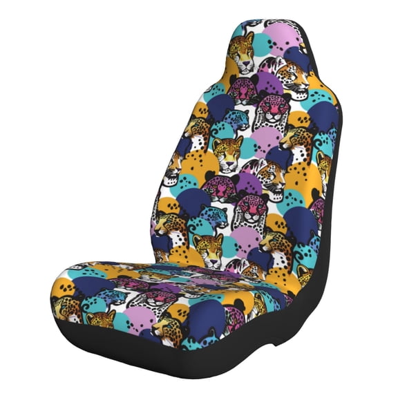 Xecao Retro Panther for Automotive Seat Covers for Cars Trucks and SUVs – Gray Car Seat Covers for Front Seats, Truck Seat Protectors-1