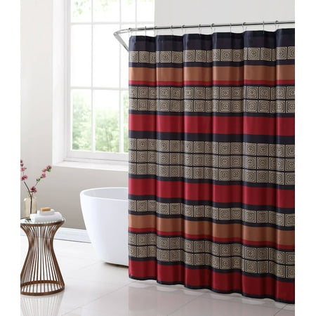 Mainstays Preston Geometric Stripe Fabric Shower Curtain, 1