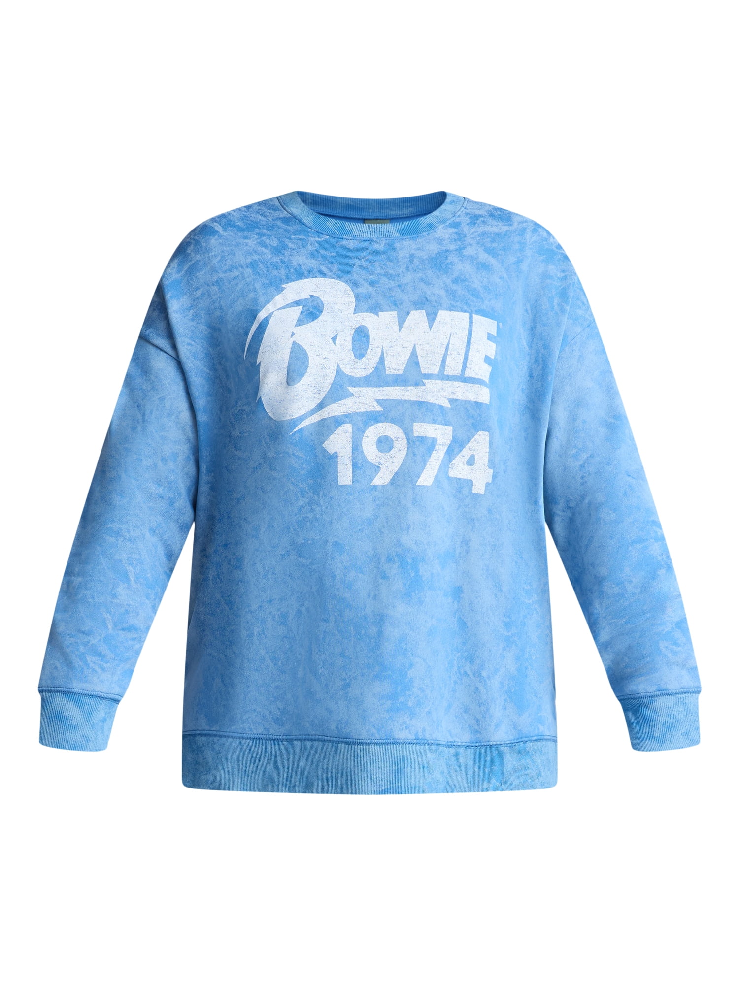 Terra & Sky Women's Plus David Bowie 1974 Graphic Sweatshirt with Long Sleeves, Sizes 0X-5X