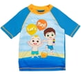 thumbnail image 2 of CoComelon JJ Tomtom Toddler Boys Rash Guard and Swim Trunks Outfit Set Toddler, 2 of 5