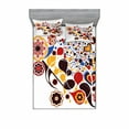 thumbnail image 2 of Ambesonne Abstract Fitted Sheet & Pillow Sham Set, Flowers Hearts Notes, Twinxl, Multicolor, 2 of 3