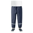 thumbnail image 2 of Unisex Kids Rain Pants - Toddler Waterproof Windproof Mud Proof Over Pants for Girls Boys Navy 110, 2 of 3
