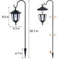 thumbnail image 3 of 4 Pack Solar  Lights Outdoor, Solar  Garden Decorative Lanterns with 4 x 38 Inch Shepherd Hooks,  Landscape Lighting for Lawn Patio Yard Pathway Driveway, Warm White, 3 of 7
