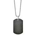 thumbnail image 2 of Stainless Steel Ball Beaded Necklace with Pendants Chain 24in Polished Solid Black Carbon Fiber Dog Tag 24 inch 25.05 mm, 2 of 4