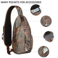 thumbnail image 2 of Paisley Crossbody Sling Backpack for Men - Womens Fashion Sling Bag with Adjustable Shoulder Straps for Travel Hiking Chest Bag Daypack Anti-theft Purse, 2 of 6