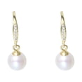 thumbnail image 1 of Classique Tout-Match Eau Douce Perle Oreille Crochets Mode Simple S925 Argent micro-se, 1 of 5